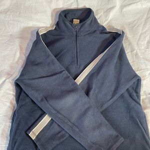 Old Navy Men's Blue and White Zip-Up Sweater